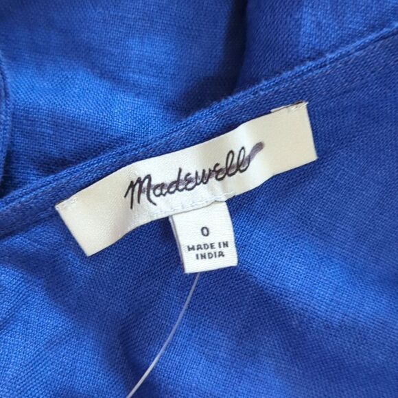 Madewell NWT Linen Crossback Top sz 0 in Bluestone - Picture 10 of 11